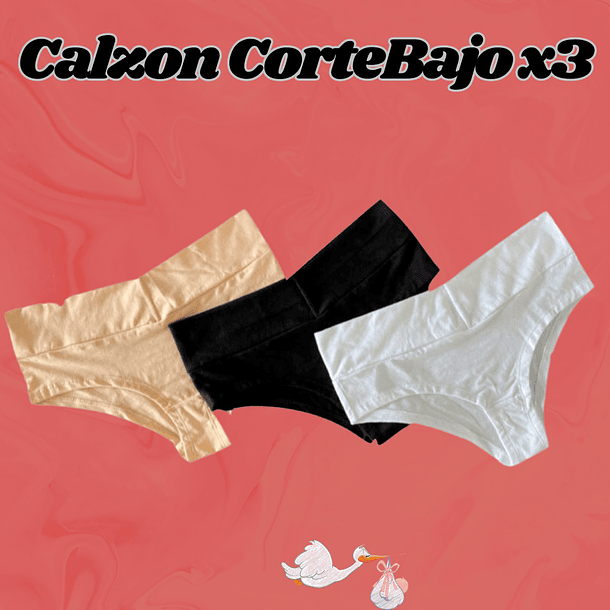 Pack Calzón Maternal CorteBajo x3  (3 Unidades) 6