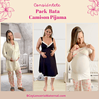 Pack Bata, Camisón Maternal MangaCero, Pijama Pantalon  3