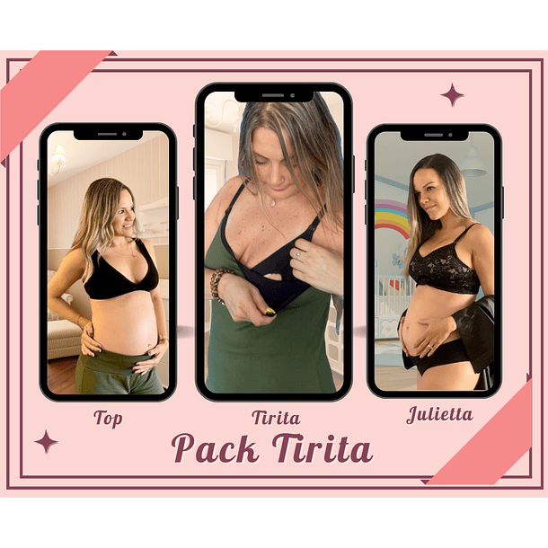 Pack Polo Lactancia Tirita, Sostenes Maternal Julietta y Sostén Top 1