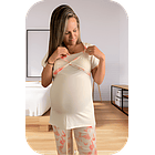 Pijama Maternal Pantalon Polo Cruzado, Manga Corta, Lactancia 1