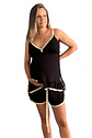 Pijama Maternal Brisa 2 en 1 (Short y Tiritas) Negro - Miniatura 1