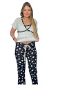 Pijama Maternal Cruzada Manga Corta: Dual-Skin - Negro Floreado - Miniatura 13