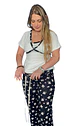 Pijama Maternal Cruzada Manga Corta: Dual-Skin - Negro Floreado - Miniatura 14