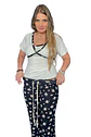 Pijama Maternal Cruzada Manga Corta: Dual-Skin - Negro Floreado - Miniatura 16