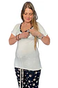 Pijama Maternal Cruzada Manga Corta: Dual-Skin - Negro Floreado - Miniatura 18