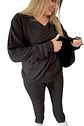 Buzo Maternal Algodon Aperturas Laterales Lactancia, Negro - Miniatura 8