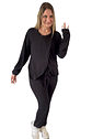 Buzo Maternal Algodon Aperturas Laterales Lactancia, Negro - Miniatura 2