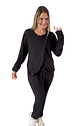 Buzo Maternal Algodon Aperturas Laterales Lactancia, Negro - Miniatura 16