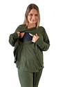 Buzo Maternal Algodon Aperturas Laterales Lactancia, VerdeMilitar - Miniatura 7