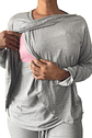 Buzo Maternal Algodon Aperturas Laterales Lactancia, Gris - Miniatura 14