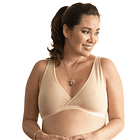 Sostén Maternal Top De Lactancia Uso Nocturno Algodon, Beige 2