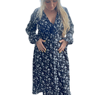 Vestido Maternal Lazo, Sistema Lactancia, FloreadoNegro 18