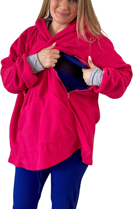 Poncho Maternal  Algodon Lactancia Aperturas Laterales, Rojo