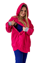 Poncho Maternal  Algodon Lactancia Aperturas Laterales, Rojo - Miniatura 3