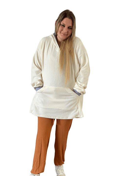 Poncho Maternal  Algodon Lactancia Aperturas Laterales, Crema