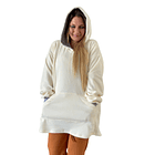 Poncho Maternal  Algodon Lactancia Aperturas Laterales, Crema 8