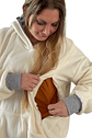 Poncho Maternal  Algodon Lactancia Aperturas Laterales, Crema - Miniatura 10