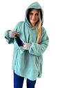 Poncho Maternal  Algodon Lactancia Aperturas Laterales, Turquesa - Miniatura 1
