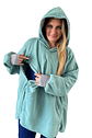 Poncho Maternal  Algodon Lactancia Aperturas Laterales, Turquesa - Miniatura 4