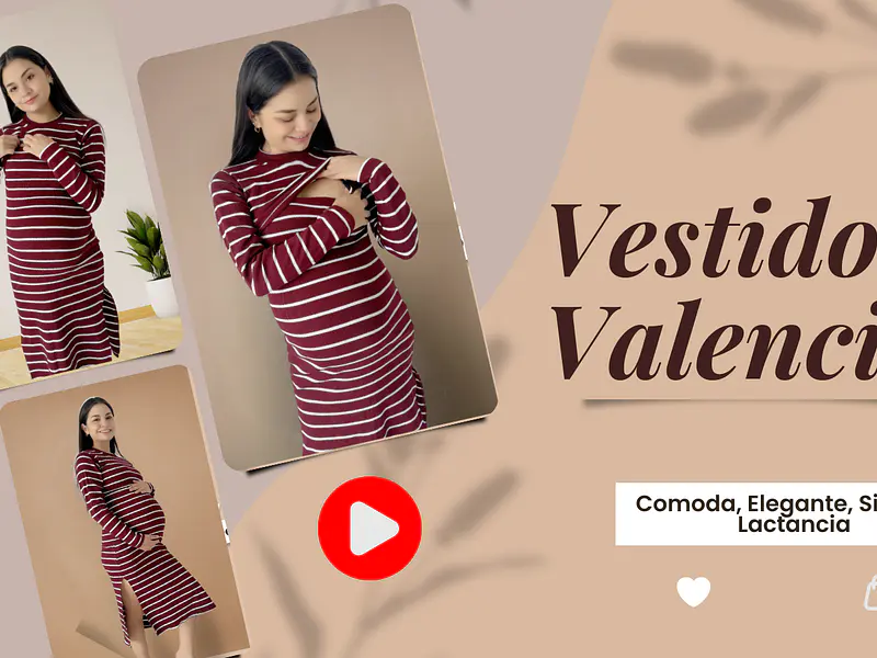 Video Vestido  Valencia, Rayado Guinda