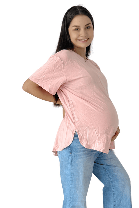 Polo Aura Manga Corta: Suavidad & Estilo Diario (Rosado)