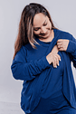 Buzo Maternal Algodon Aperturas Laterales Lactancia, Azul - Miniatura 5