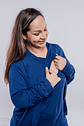Buzo Maternal Algodon Aperturas Laterales Lactancia, Azul - Miniatura 6