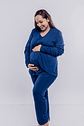 Buzo Maternal Algodon Aperturas Laterales Lactancia, Azul - Miniatura 12