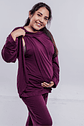 Buzo Maternal Algodon Aperturas Laterales Lactancia, Morado - Miniatura 5