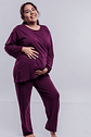 Buzo Maternal Algodon Aperturas Laterales Lactancia, Morado - Miniatura 6