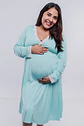 Camisón Maternal Victoria: Manga Larga & Sistema de Lactancia (Verde Agua) - Miniatura 7