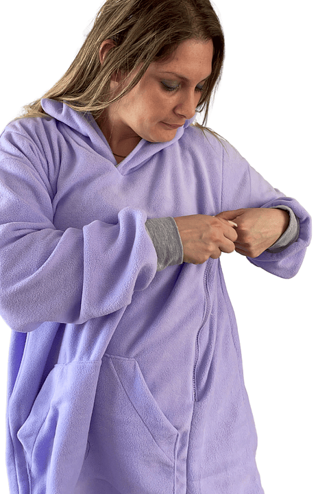 Poncho Maternal  Algodon Lactancia Aperturas Laterales, Violeta