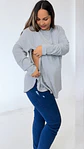 Polo Maternal Aura Manga Larga: Suavidad & Estilo Diario (Gris) - Miniatura 9