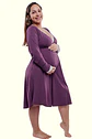 Camisón Maternal Victoria: Manga Larga & Sistema de Lactancia (Morado) - Miniatura 1