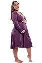 Camisón Maternal Victoria: Manga Larga & Sistema de Lactancia (Morado) - Miniatura 12