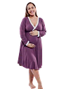 Camisón Maternal Victoria: Manga Larga & Sistema de Lactancia (Morado) - Miniatura 3