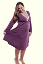 Camisón Maternal Victoria: Manga Larga & Sistema de Lactancia (Morado) - Miniatura 2