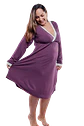 Camisón Maternal Victoria: Manga Larga & Sistema de Lactancia (Morado) - Miniatura 5