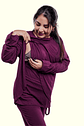 Buzo Maternal Algodon Aperturas Laterales Lactancia, Morado - Miniatura 10
