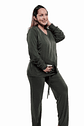 Buzo Maternal Algodon Aperturas Laterales Lactancia, VerdeMilitar - Miniatura 3