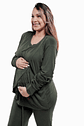 Buzo Maternal Algodon Aperturas Laterales Lactancia, VerdeMilitar - Miniatura 4