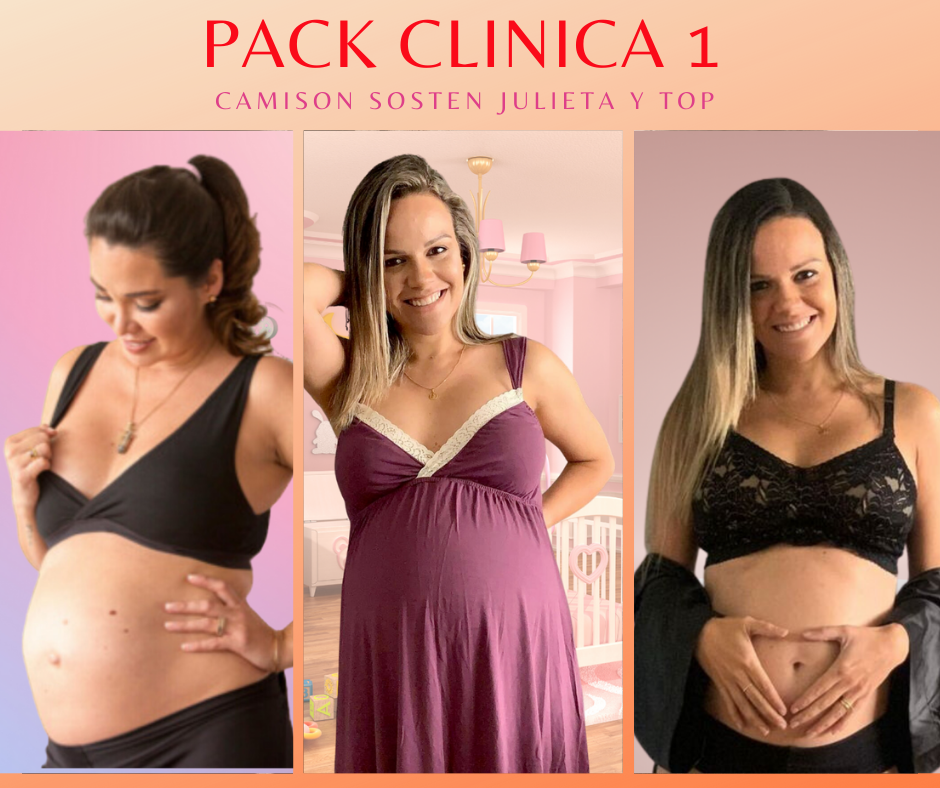 Pack Clinica1 (Camisón MangaCero, Sostén Julietta y Top) 2