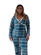 Pijama Maternal Cruzada Manga Larga: Dual-Skin (100% Piel de Durazno) - Celeste Verde - Miniatura 10