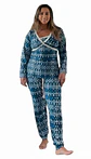 Pijama Maternal Cruzada Manga Larga: Dual-Skin (100% Piel de Durazno) - Celeste Verde - Miniatura 12