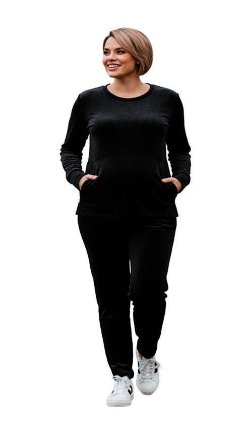 Buzo Maternal Plush Serie Aura (Negro)