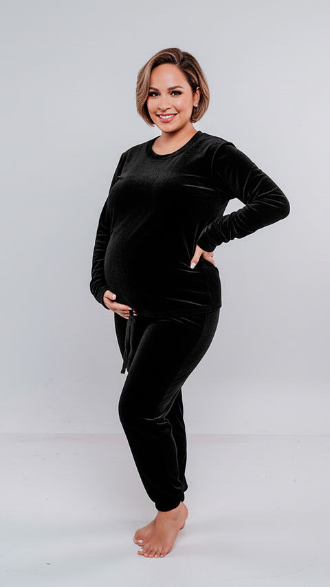 Buzo Maternal Plush Serie Aura (Negro)
