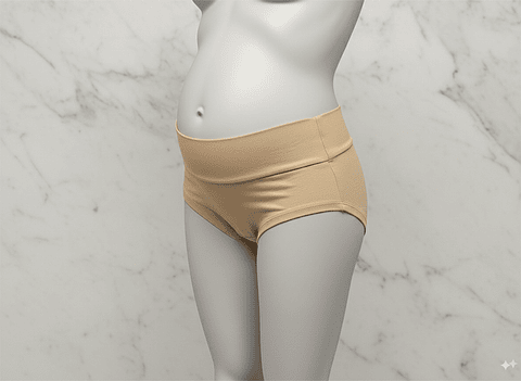 Calzón Maternal CorteBajo, Agodon Sin Elasticos, Beige