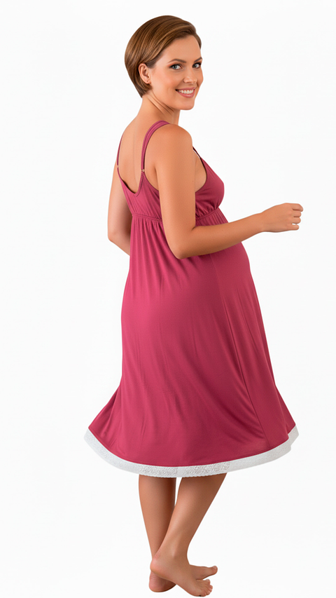 Camisón Victoria MangaCero: Libertad & Confort Evolutivo (Guinda)