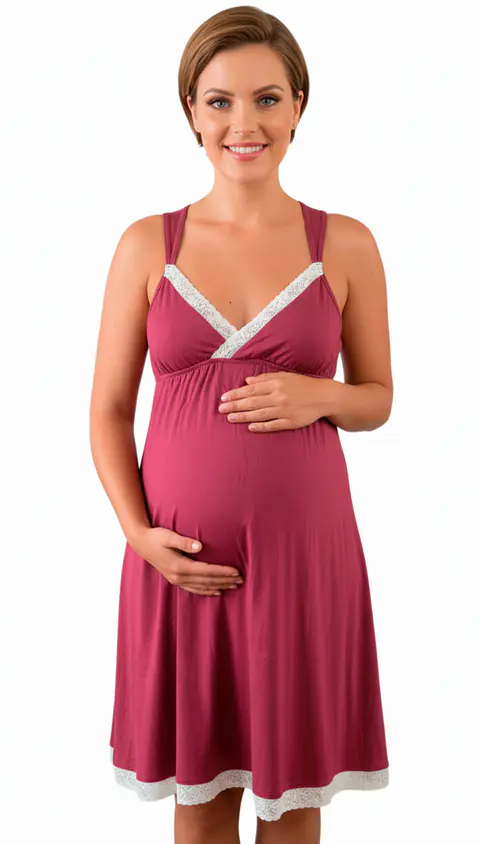 Camisón Victoria MangaCero: Libertad & Confort Evolutivo (Guinda)
