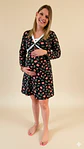 Camisón Maternal Cruzado Dual-Skin - Negro Floreado - Miniatura 3